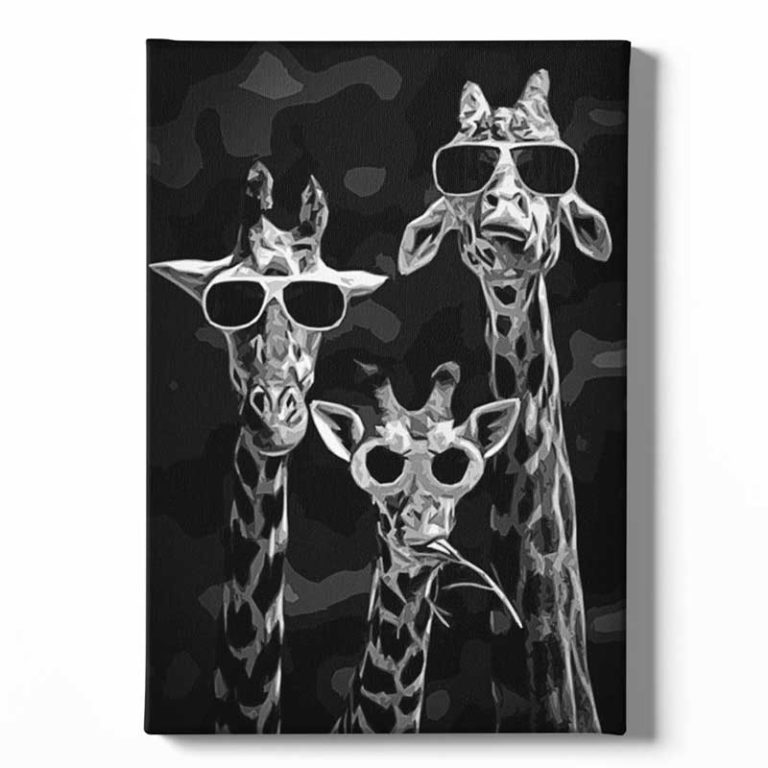 Tableau Girafes Noir Et Blanc Avec Le Code Tdm