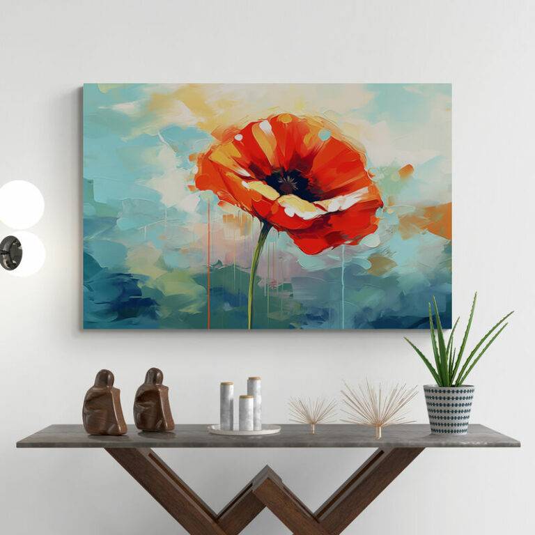 Tableau Peinture Coquelicot Moderne 15 Avec Le Code TDM15