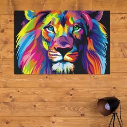 Peinture lion pop art