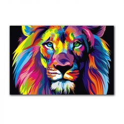 Toile lion pop art