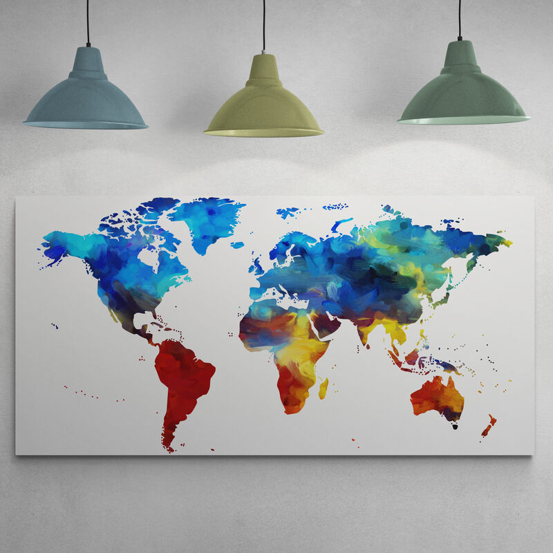 Tableau carte du monde voyage autour du monde Couleur multicolore Artgeist