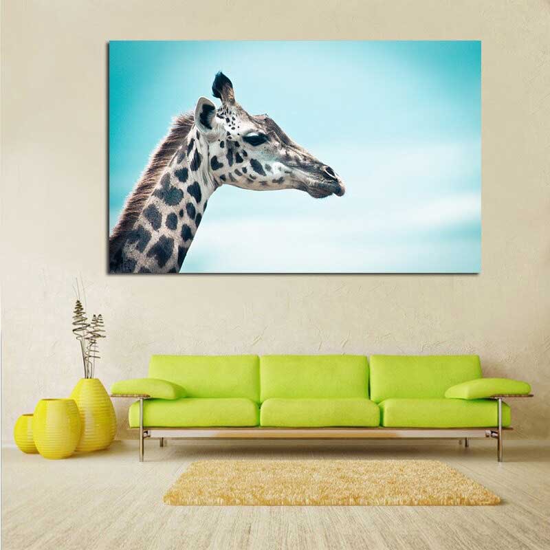 Tableau art déco, tête de girafe- Livraison gratuite - Fineartsfrance