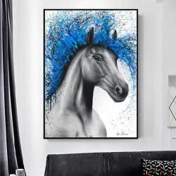 Tableau cheval bleu