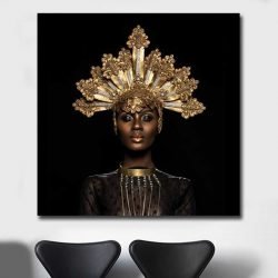 Tableau femme africaine bijoux
