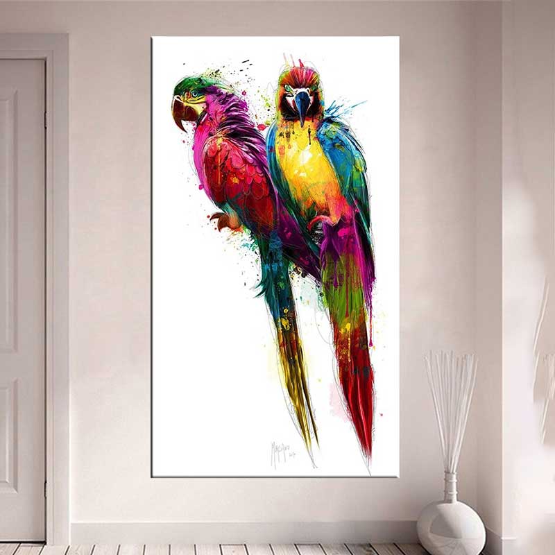▷ Peinture par numéros d'un Perroquet Coloré