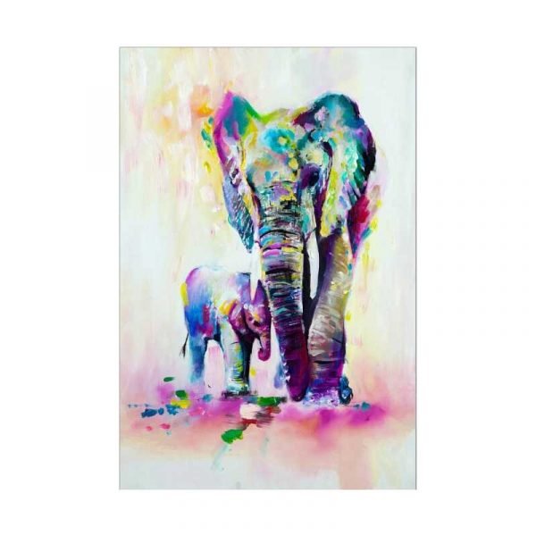 Tableau sur toile éléphant aquarelle