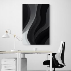 tableau abstrait sur fond noir bureau