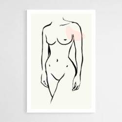 tableau sur toile femme nue minimaliste