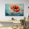 Tableau peinture dun coquelicot moderne