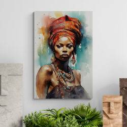 tableau aquarelles femme africaine