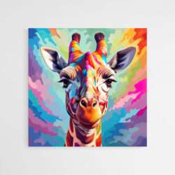 Tableau Girafe Multicolore