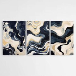 Tableau Triptyque Abstrait