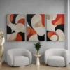Tableau triptyque moderne pour salon