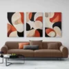 Tableau triptyque moderne salon
