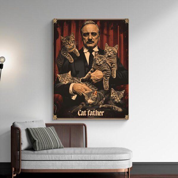 Tableau Cat Father deco design