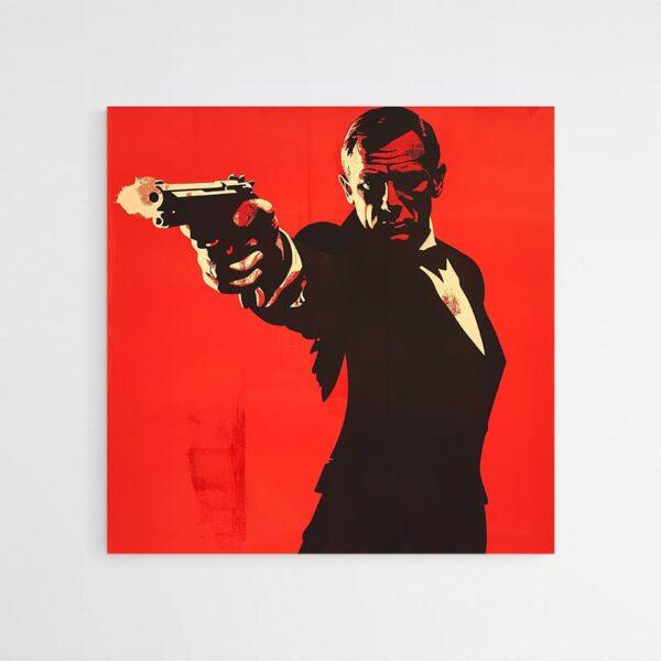 Tableau James bond rouge