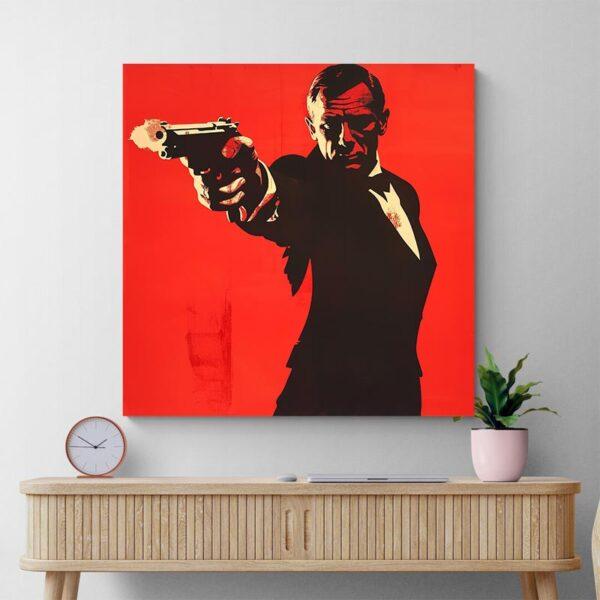 Tableau James bond rouge deco moderne