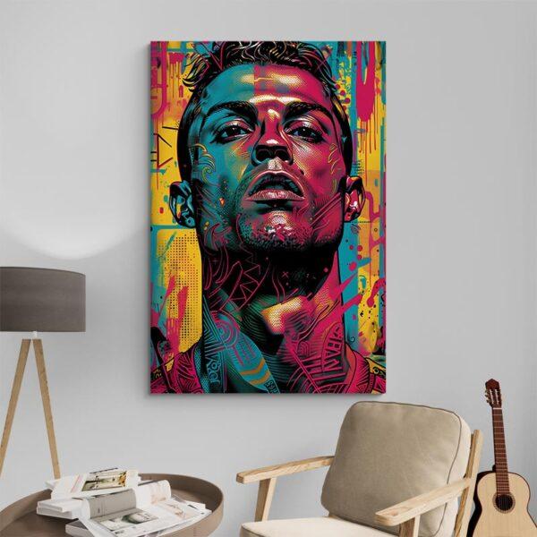 Tableau Street Art Ronaldo CR7 decoration moderne