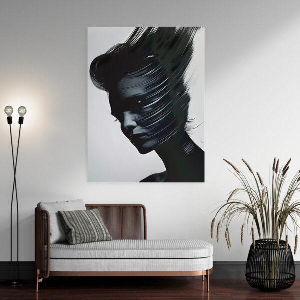 Tableau abstrait silhouette de femme deco moderne