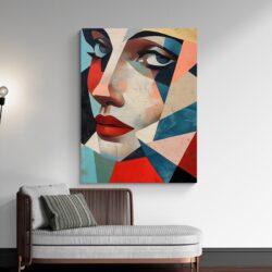 Tableau abstrait visage cubisme deco design