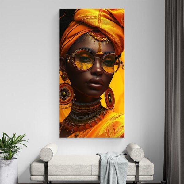 Tableau africaine jaune canape moderne