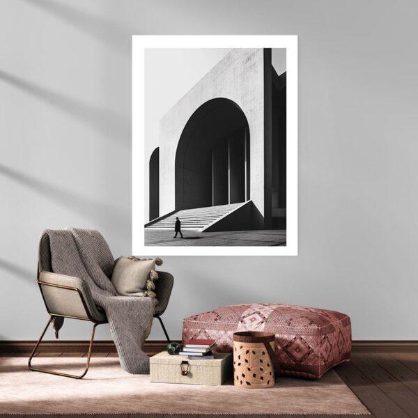 Tableau architecure noir et blanc deco cozy