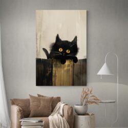 Tableau chaton noir decoration