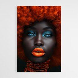 Tableau femme afro cheveux oranges