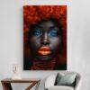 Tableau femme afro cheveux oranges deco minimaliste