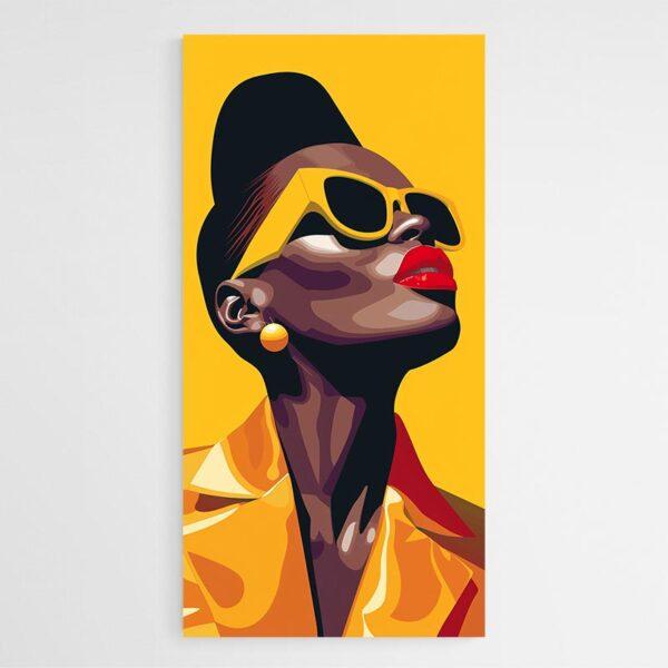 Tableau femme afro jaune