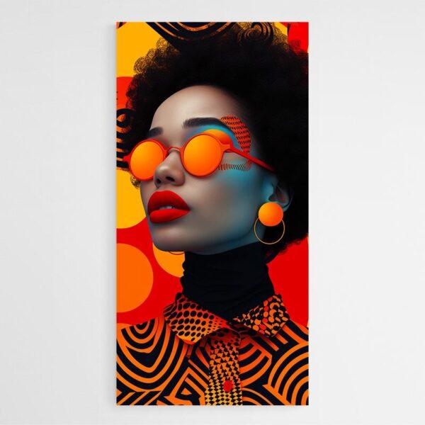 Tableau femme afro orange