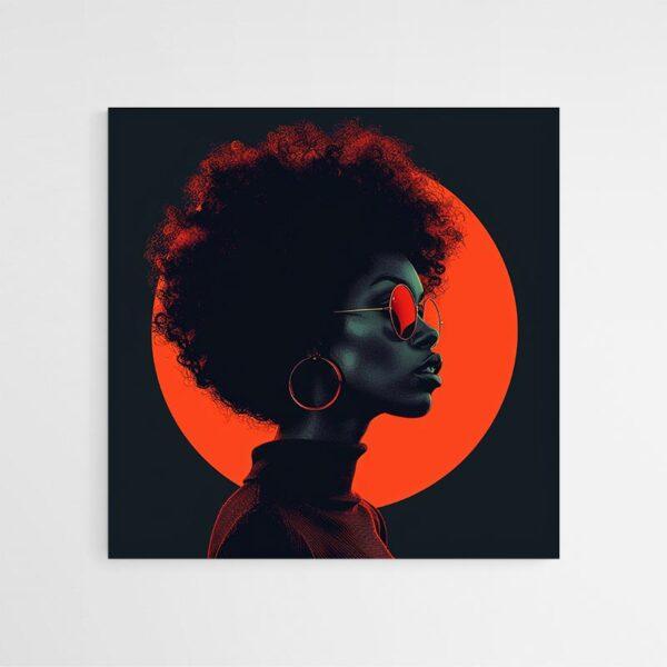 Tableau femme afro rouge