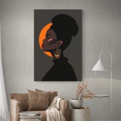 Tableau femme noire de profil decoration