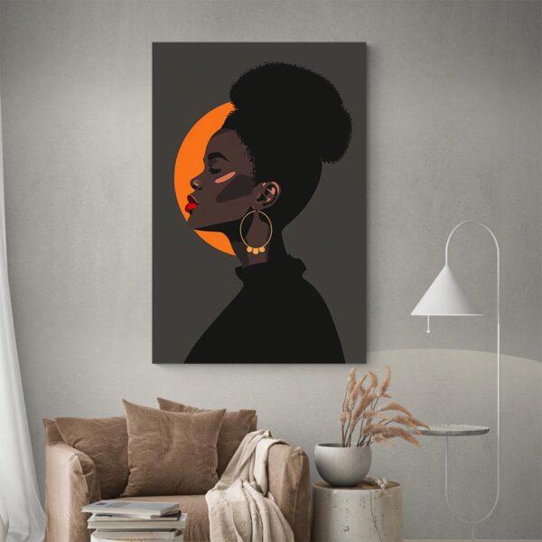 Tableau femme noire de profil decoration