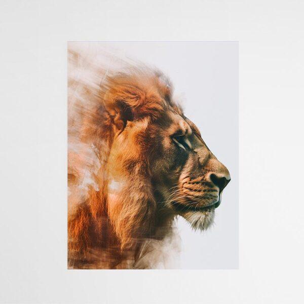 Tableau lion de profil