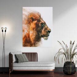 Tableau lion de profil deco moderne