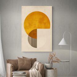 Tableau minimaliste jaune et beige decoration