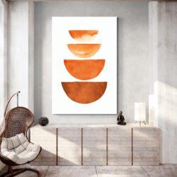 Tableau minimaliste orange deco moderne