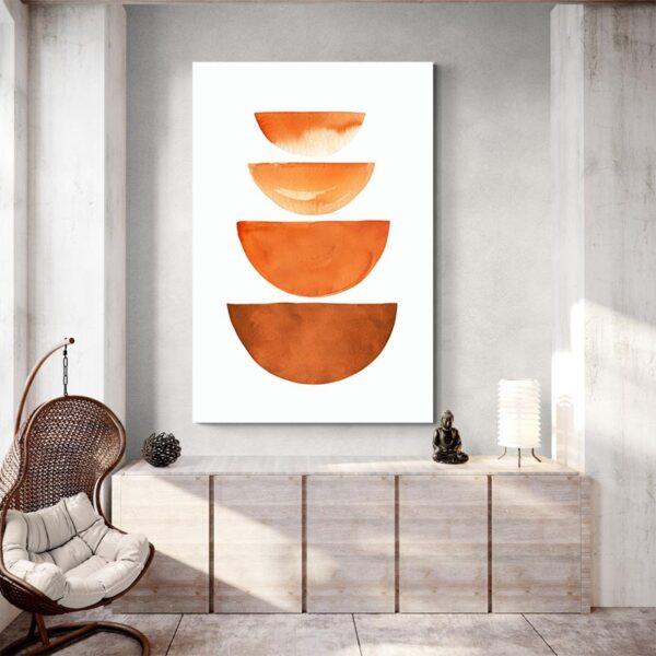 Tableau minimaliste orange deco moderne