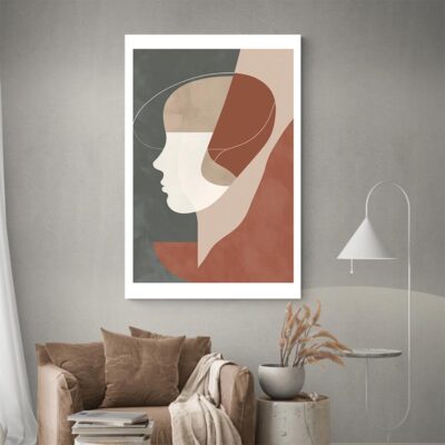 Tableau minimaliste visage de profil decoration