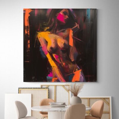 Tableau peinture femme nue decoration