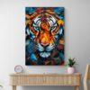 Tableau tigre cubisme mur clair