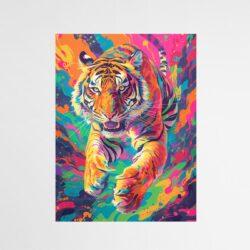 Tableau tigre multicolore