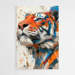 Tableau tigre orange et bleu