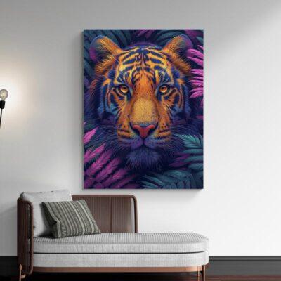 Tableau tigre violet deco design