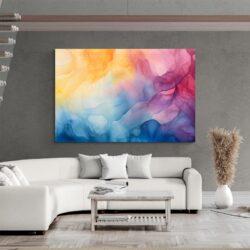 tableau aquarelle abstrait decoration moderne