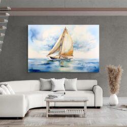 tableau aquarelle bateau decoration moderne