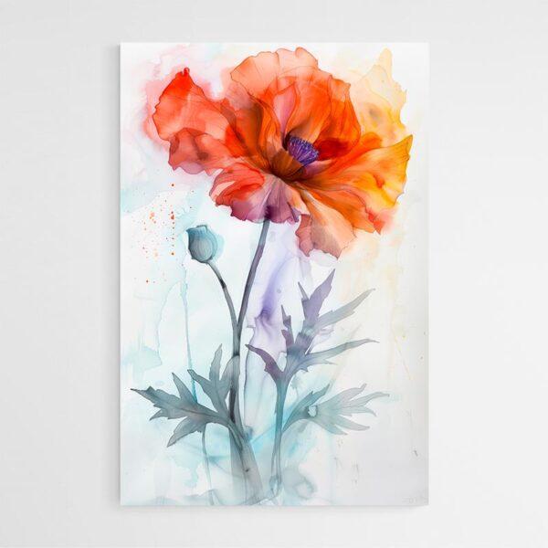 tableau aquarelle coquelicots