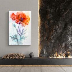 tableau aquarelle coquelicots cosy