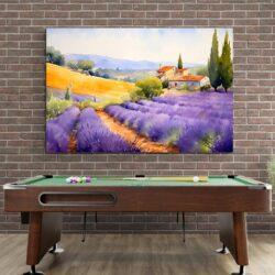 tableau aquarelle provence mur brique